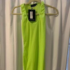 Green body con dress